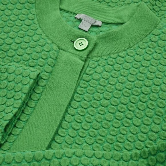 COS Jacquard Knit Coat | Size S, Kelly Green - Picture 5 of 6